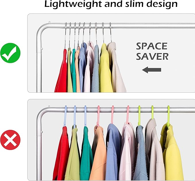 KEETDY 50 Pack Metal Hangers Coat Hangers Heavy Duty Stainless Steel Clothes Hanger for Closet Clothing Shirt Suit Pant 16.4 Inch