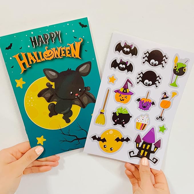Halloween Coloring Books with Stickers 48 Pack Halloween Treat Prizes Non Candy Gifts for Kids Boys or Girls Halloween Activity Book Party Favor Supplies Trick or Treat Goody Bag Bulk Fillers