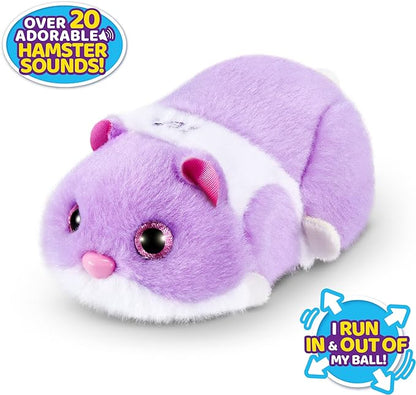 Pets Alive Hamstermania (Purple) by ZURU Hamster, Electronic Pet, 20+ Sounds Interactive, Hamster Ball Toy for Girls and Children