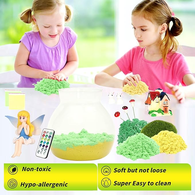 Fairy Terrarium Crafts Kit for Girls - Make Your OWN Unicorn Night Light with 16 Modes LED Remote - Unicorn Birthday Gifts Toys for Girls Ages 5 6 7 8 9 10 Year Old - Best Christmas Gifts for Girls