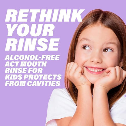 ACT Kids Anticavity Fluoride Rinse Groovy Grape 16.9 fl. oz. Accurate Dosing Cup, Alcohol Free