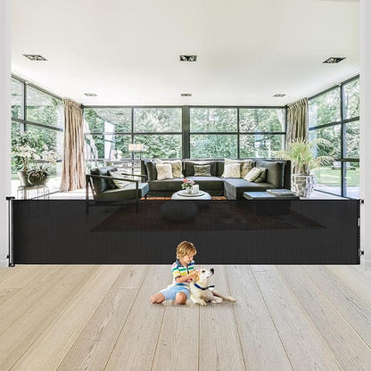 180 Inch Extra Wide Dog Gates for The House Extra Wide Retractable Dog Gate for Doorway Indoor Extra Long Baby Gate for Large Openings Retractable Baby Gate Outdoor Baby Gate for Deck Outdoor Dog Gate