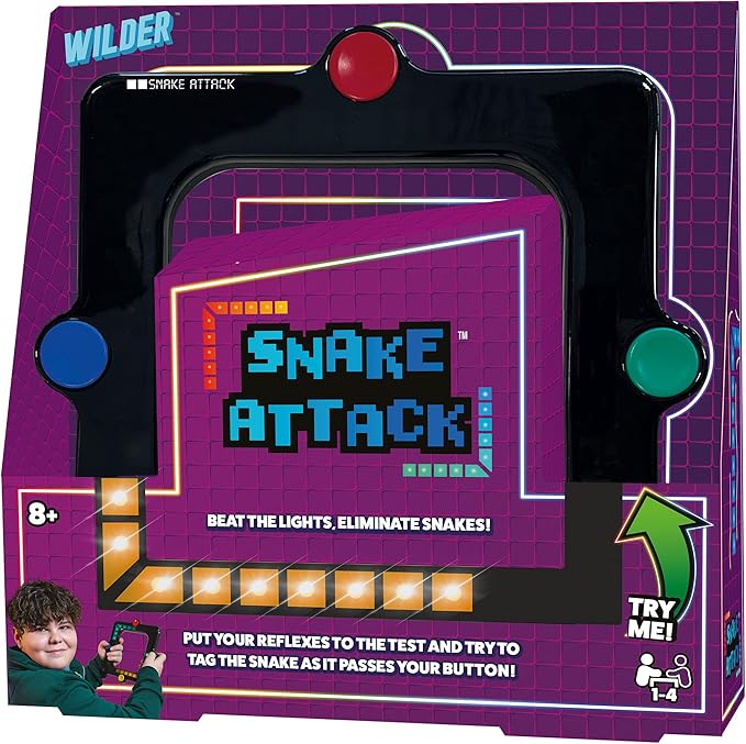 Snake Attack Electronic Handheld Game – Solo and Multiplayer Reflex Game for Kids Ages 8+