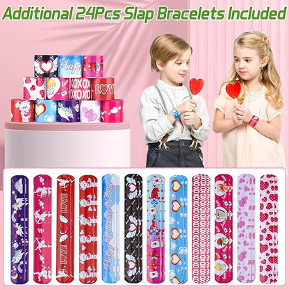Valentines Gifts for Kids,24Pack Valentines Day Cards for Kids School with Stress Ball Keychain for Valentines Sports Party Favors Kids Classroom Prize Gift Exchange Class Valentines