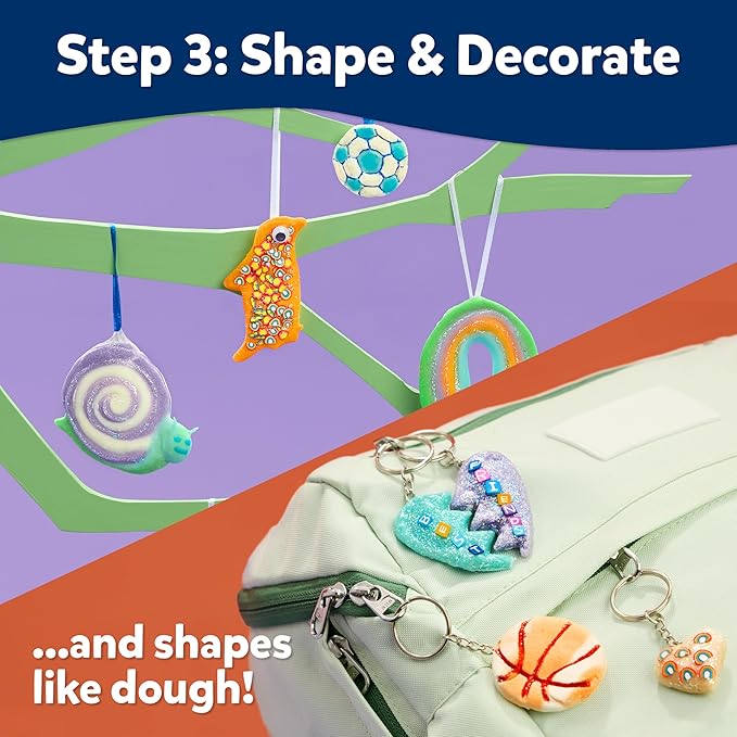 Elmer’s Stretch N’ Create Dough Kit, Make Your Own Dough, 3 Ways to Play, Keychains and Ornaments Kit, 18 Count