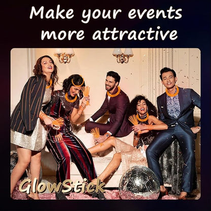 75 Glow Sticks Bracelets and Necklaces, 8'' Glowsticks Bulk Pack Bright Glow in the Dark Party Supplies for Kid (Orange)