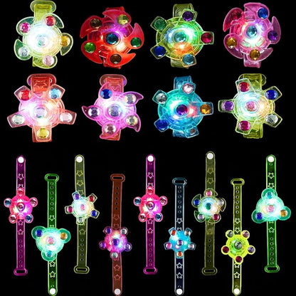 36pack LED Light Up Fidget Spinner Bracelets, Glow in The Dark Party Favors for Kids 4-8 8-12, Treasure Box Toys for Classroom, Birthday Gifts, Pinata Goodie Bags Stuffers