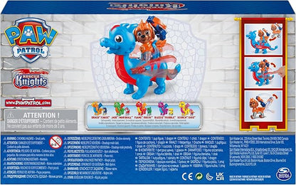Paw Patrol, Rescue Knights Zuma and Dragon Ruby Action Figures Set, Kids Toys for Ages 3 and up