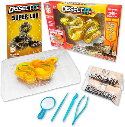 Top Secret Toys Rattlesnake Super Lab Dissect It Kit for Kids, Synthetic Dissection Kids Science Kit to Learn Biology, STEM Toys for 6 Year Old and Up