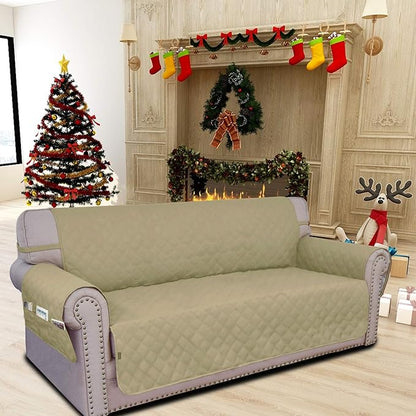 Easy-Going Sofa Slipcover Oversized Sofa Cover Waterproof Couch Cover Furniture Protector Cover Pets Covers Washable Non-Slip Fabric Pets Kids Children Dog Cat (Oversized Sofa, Sand)