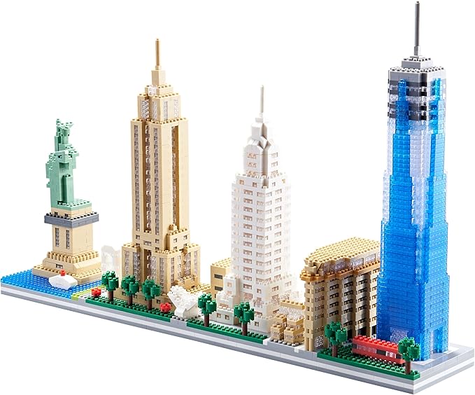 Micro Building Blocks Set World Famous City Architecture New York Skyline Model Kit Skylines Collection Set for Adults and Teens 14+ 3452 Pieces