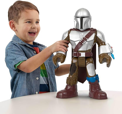 Fisher-Price Imaginext Star Wars Toy The Mandalorian XXL Figure, 16+ Inch Tall Poseable Character with Launcher for Kids Ages 3+ Years