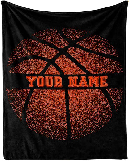 Custom Basketball Blanket - Soft Flannel Sports Basketball Blankets for Teens Adults Women Men Basketball Lovers - Warm Basketball Throw Blankets for All Season Lap, Chair, Sofa, Couch, Bed - 80"x60"
