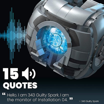 MEGA Halo Model Replica Building Toy, 343 Guilty Spark with 609 Pieces, Lights & Sounds, Build & Display Set for Collectors, Gift Ideas for Adults