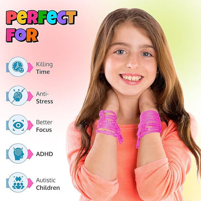 UpBrands 12-Pack Pink 7-Inch Zipper Bracelets – Thoughtful Fidget Party Favors for National Pink Day, Bulk Sensory Toys for Anxiety, and Stylish Accessories for Breast Cancer Awareness Month