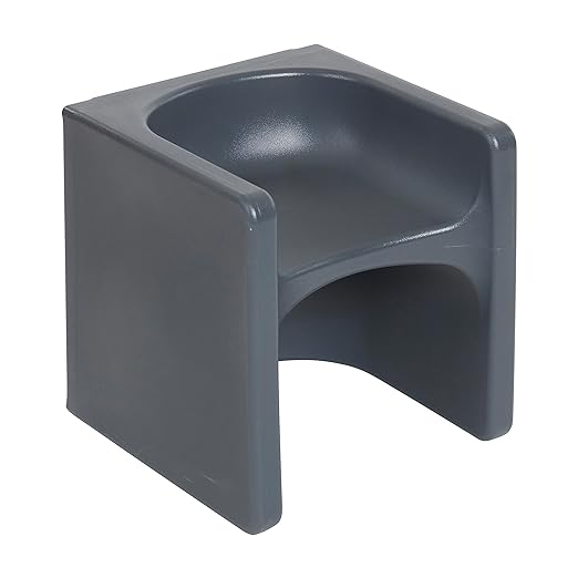 ECR4Kids Tri-Me 3-In-1 Cube Chair, Kids Furniture, Dark Grey