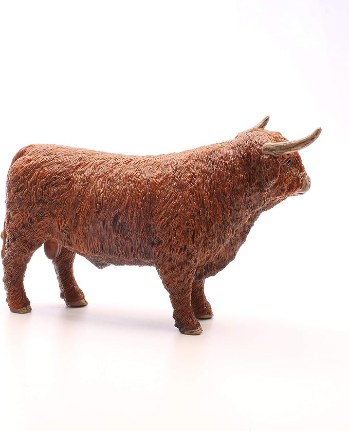 Schleich Farm World Realistic Highland Bull Cow Animal Figurine - Highly Detailed and Durable Farm Animal Toy, Fun and Educational Play for Boys and Girls, Gift for Kids Ages 3+