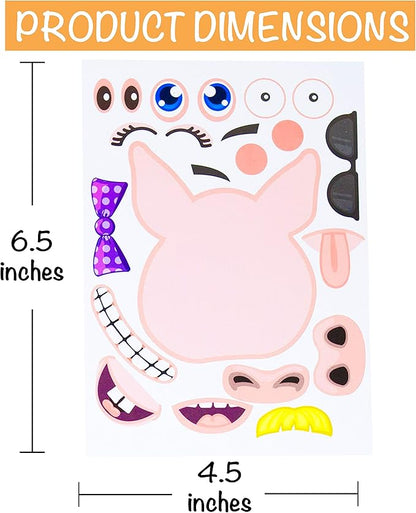 24 Make A Barnyard Farm Animal Stickers - Great Zoo Themed Birthday Party Favors - Fun Craft Project for Children 3+ - Let Your Kids Get Creative & Design Their Favorite Animal Sticker!