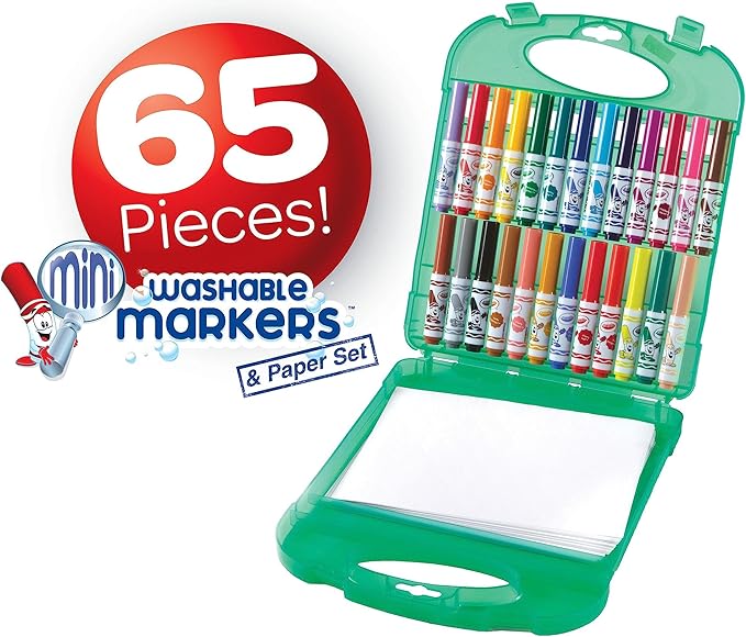 Crayola Pip Squeaks Washable Marker Set (65ct), Coloring Set, Art Supplies for Kids, Drawing Kit, Kids Travel Activity, Easter Basket Stuffer, 4+