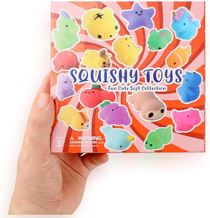 nobasco Squishies, 26 Pack Mochi Squishy Toys - Kawaii Cat Squishys Slow Rising Animals - Party Favors, Goodie Bag, Birthday Gifts, Mini Squishies Stress Reliever Toy