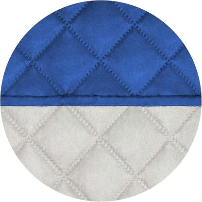 PureFit Reversible Quilted Oversized Recliner Sofa Cover, Water Resistant Furniture Protector, Washable Couch Cover with Elastic Straps for Kids, Pets (Large, Classic Blue/Ivory)
