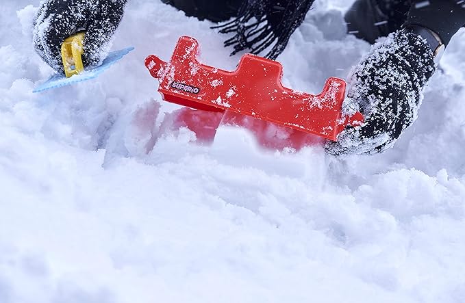 Superio Snow Brick Maker Igloo Fort Crenellated Block Form Outdoor Winter Snow Toys Sand Castle Building Kit for Adults and Kids Sandbox, Beach, Sand Toys (Red, 2)