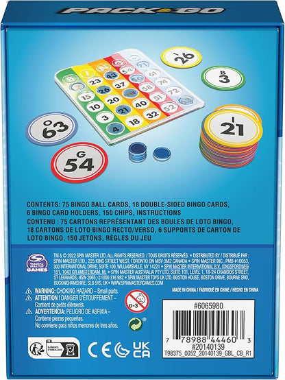 Pack & Go Bingo Game from Spin Master Games Outdoor Games Kids Games Yard Games Portable Rainbow Bingo Chips Games for Adults and Kids Ages 8 and up