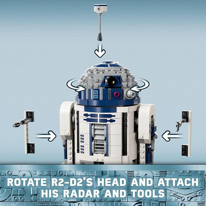 LEGO Star Wars R2-D2 Building Toy Set - Play or Display Star Wars Toy for Boys & Girls, Ages 10+ - Gift Ideas for Kids & Fans - Includes 25th Anniversary Darth Malak Minifigure - 75379