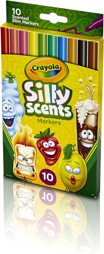 Crayola Silly Scents Washable Scented Markers, 10 Count, Gift for Kids