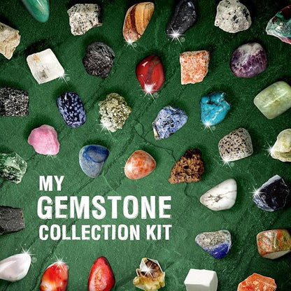 Gamerside Rock Collections for Kids - 36 Real Rocks, Gemstones & Crystals Collection – Educational Science Kit, Great STEM Gift for Boys & Girls Ages 6-12