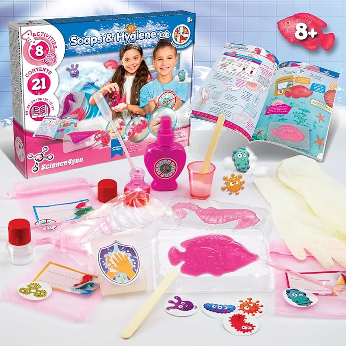 Science4you Soap Maker Kit for Kids - Make Your own Soaps and Bath Salts, Soap Moulds for Kids + Gift Bags Included, Crafts for 8+ Year Old Girls and Boys, Stem Toy, Gift for Girls and Boys Age 8-12+