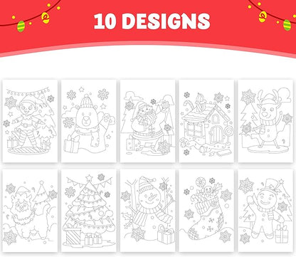 JOYIN 36 Pcs Christmas Coloring Books Bulk for Kids, Mini Coloring Booklets in 9 Covers with 10 Characters for Christmas Party Favor Supplies, Stockings Gifts Goodie Bags Stuffer Filler
