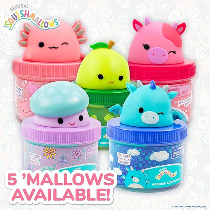 Original Squishmallows Tatiana The Dragon Premium Cloud Slime, Blue Raspberry-Scented, 8 oz. Storage Container with Figurine Topper, Rubber Charm, Goodie Bags, Kids Party Favors, Sensory Toys