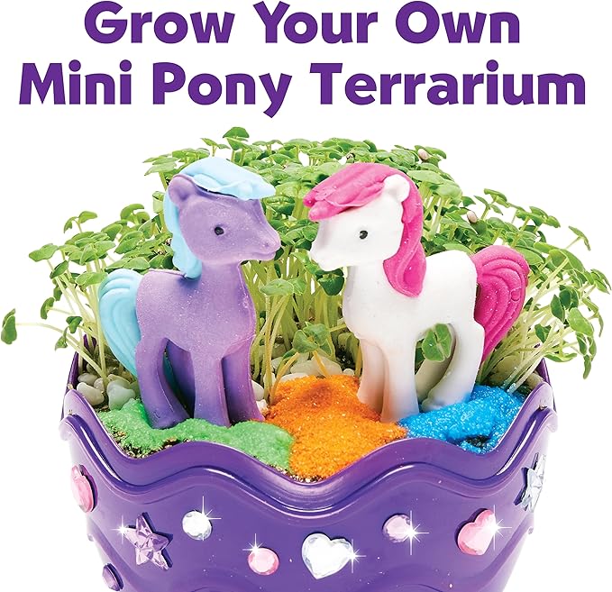 Creativity for Kids Mini Garden: Pony Terrarium Kit - Horse Gifts for Girls, Crafts for Kids and Girl Toys Ages 6-8+, Easter Basket and Birthday Gift Ideas for Girls