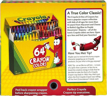64-Pack Crayons with Sharpener