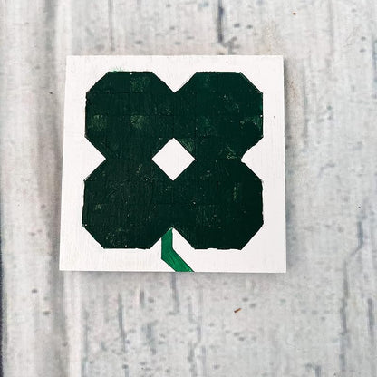 Unfinished Shamrock Barn Quilt Square Wooden Sign, Spring Country Decor Canvas Quilts Blocks (21 inches, Clover 4 Leaf) AVTRBoutique