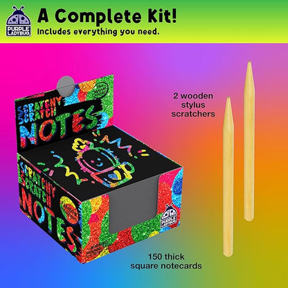 PURPLE LADYBUG Rainbow Holographic Scratch Art Mini Notes - Easter Basket Stuffers for Girls, Teen Girl Gifts, Cool Trendy Stuff, Arts and Crafts for Kids Ages 4-12