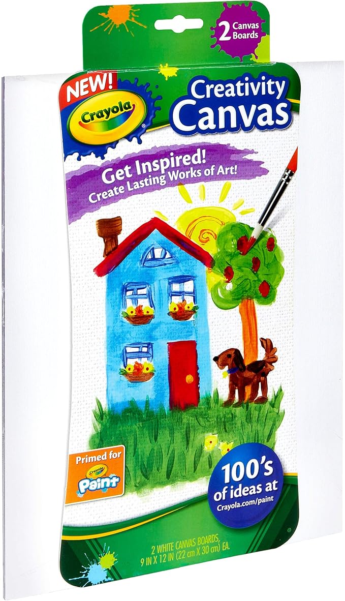 Crayola Paint Canvas Set, Painting Supplies, White, 2 Count