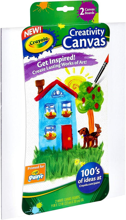 Crayola Paint Canvas Set, Painting Supplies, White, 2 Count
