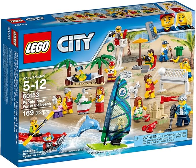 LEGO City Town People Pack – Fun at The Beach 60153 Building Kit (169 Piece)