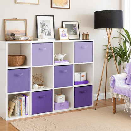 Cupic Cupid 13 Inch Storage Cube, Fabric Cube Storage Bin with Handles, Storage Cube Organizer for Clothes and Toys, Collapsible Cube Bins for Closet, Shelves, Nursery, 6-Pack, Purple Gradient