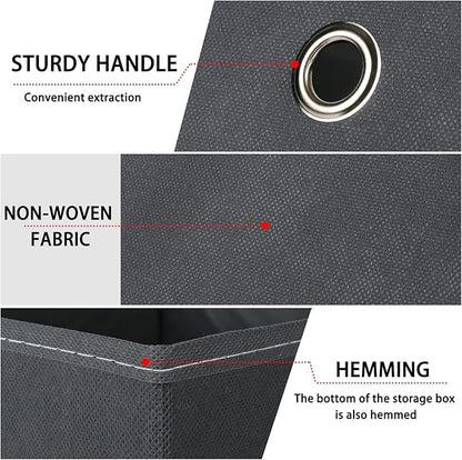 Foldable Storage Cubes Bins ,11 Inch Cloth Storage Cube Fabric Storage Box Cubes Organizer Baskets with Handles for Home Organizer Set of 10 (Grey)