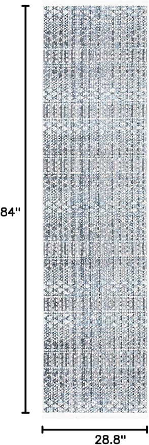 SAFAVIEH Sedona Collection Runner Rug - 2'4" x 7', Dark Grey & Ivory, Moroccan Boho Tribal Design, Non-Shedding & Easy Care, Ideal for High Traffic Areas in Living Room, Bedroom (SED819F)