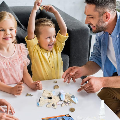 Shark Tooth Dig Kit, Shark Tooth Excavation Fossil, Shark Science Toy Gift for Kids Age 5+ for Holiday Birthday