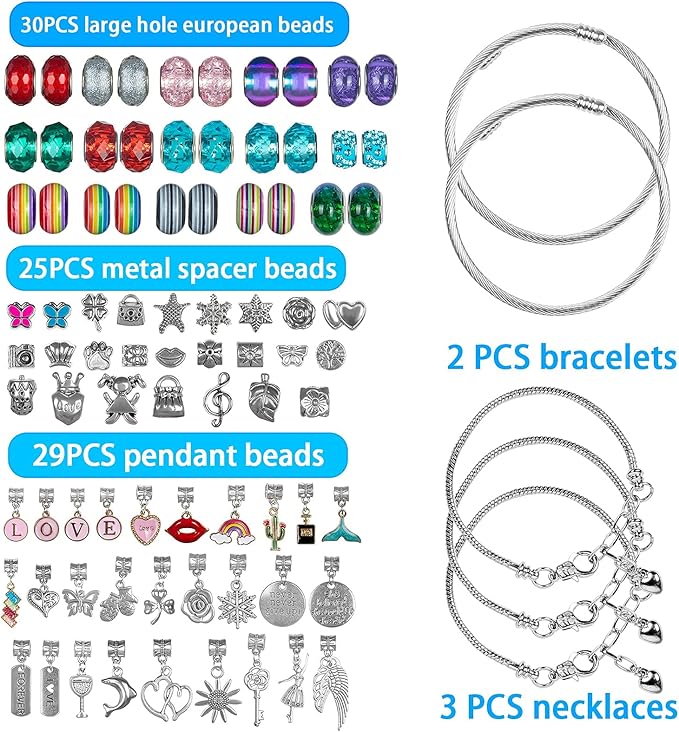 Sofier Charm Bracelet Making Kit DIY Jewelry Making Supplies Charm Bracelets Beads Necklace Making for Teen Women Adult Gift Crafts for Girls Ages 8-12