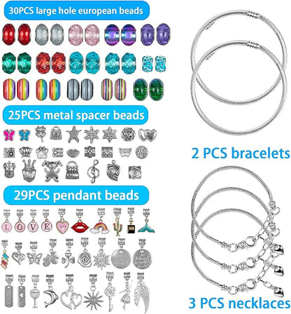Sofier Charm Bracelet Making Kit DIY Jewelry Making Supplies Charm Bracelets Beads Necklace Making for Teen Women Adult Gift Crafts for Girls Ages 8-12