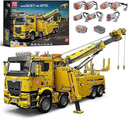 Mould King 17028 Road Rescue Vehicle Building Block Kits, MOC Building Blocks Set to Build, Gift for Kids Age 8+/Adult Collections Enthusiasts (4883 Pieces with Motor/APP Remote Control)