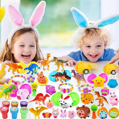 318 pcs Easter Eggs Filled Easter Egg Fillers 100 pack Easter Eggs Bulk wtih 218 Toys inside Small Toys for Easter Eggs Easter Basket Stuffers Easter Egg Hunt Party Favors for Kids Toddlers Boys Girls