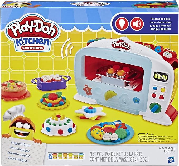 Play-Doh Kitchen Creations Magical Oven Play Food Set for Kids 3 Years and Up with Lights, Sounds, and 6 Colors (Amazon Exclusive)