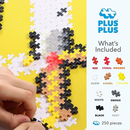 Plus Plus Puzzle by Number, 250 Piece Mini Interlocking Hashtag Color Blocks, 3D Pixel Art Kit for Kids - Adventure